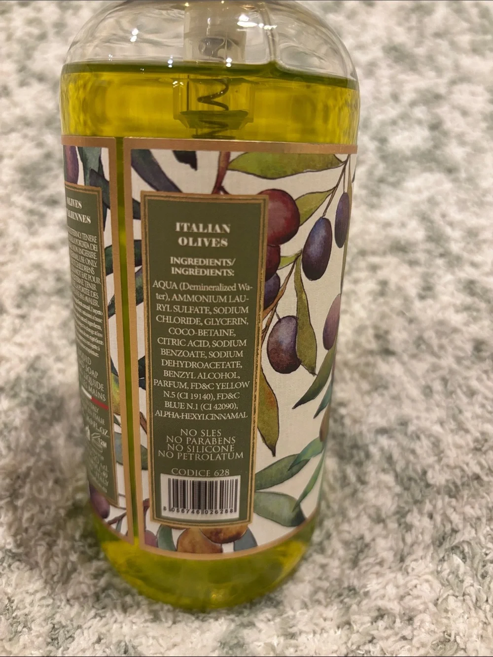 Hopificio Italian Olives Luxury Hand Soap NWT 16.9oz